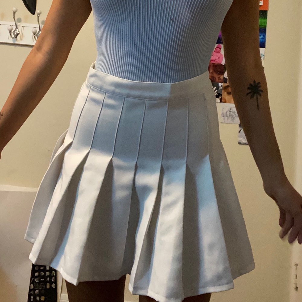 White tennis skirt